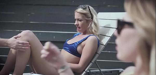  Blonde tighty teen banged by a friends insane parents